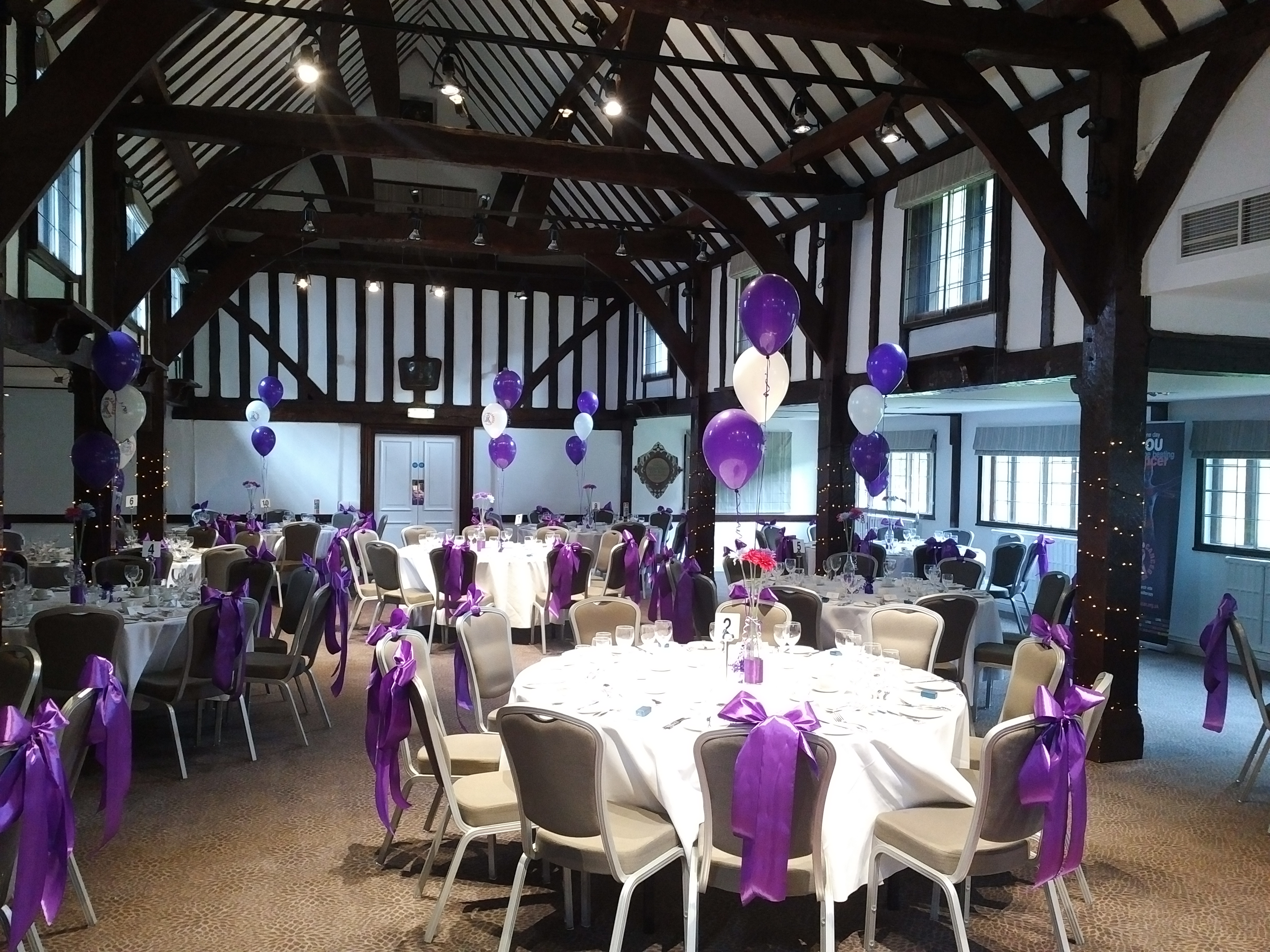 Table Bouquets of Latex Balloons for a Prom at the Tithe Barn, Dorking